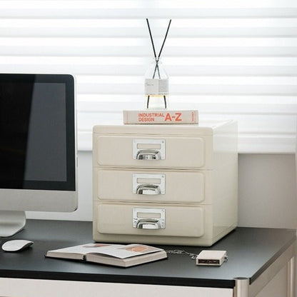 3‑Tier Desktop Drawer Storage Cabinet, ABS Plastic Office File Organizer - FCHF CITY