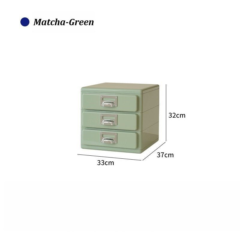3‑Tier Desktop Drawer Storage Cabinet, ABS Plastic Office File Organizer - FCHF CITY