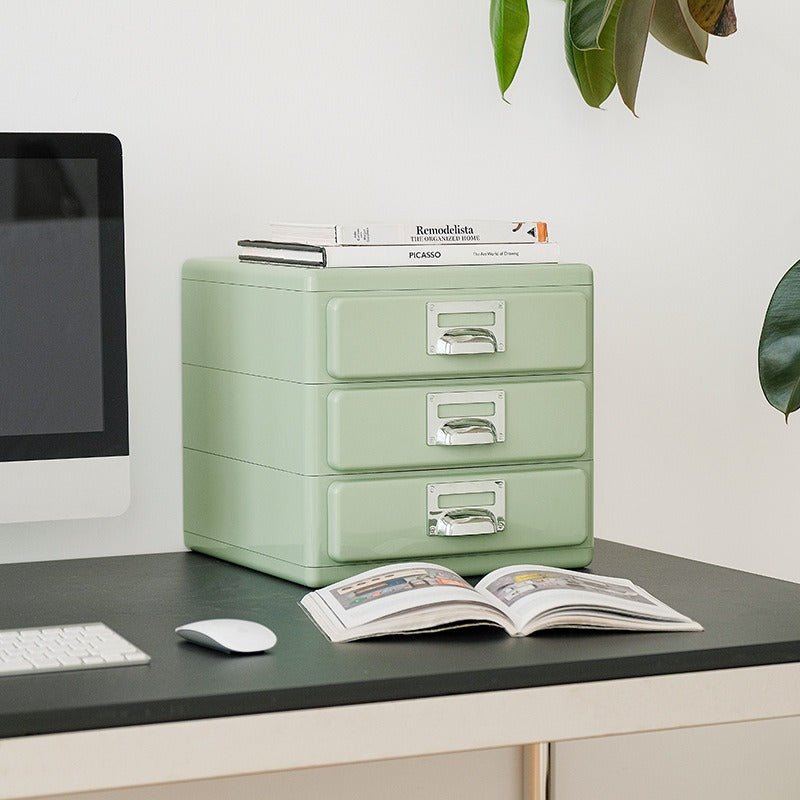 3‑Tier Desktop Drawer Storage Cabinet, ABS Plastic Office File Organizer - FCHF CITY