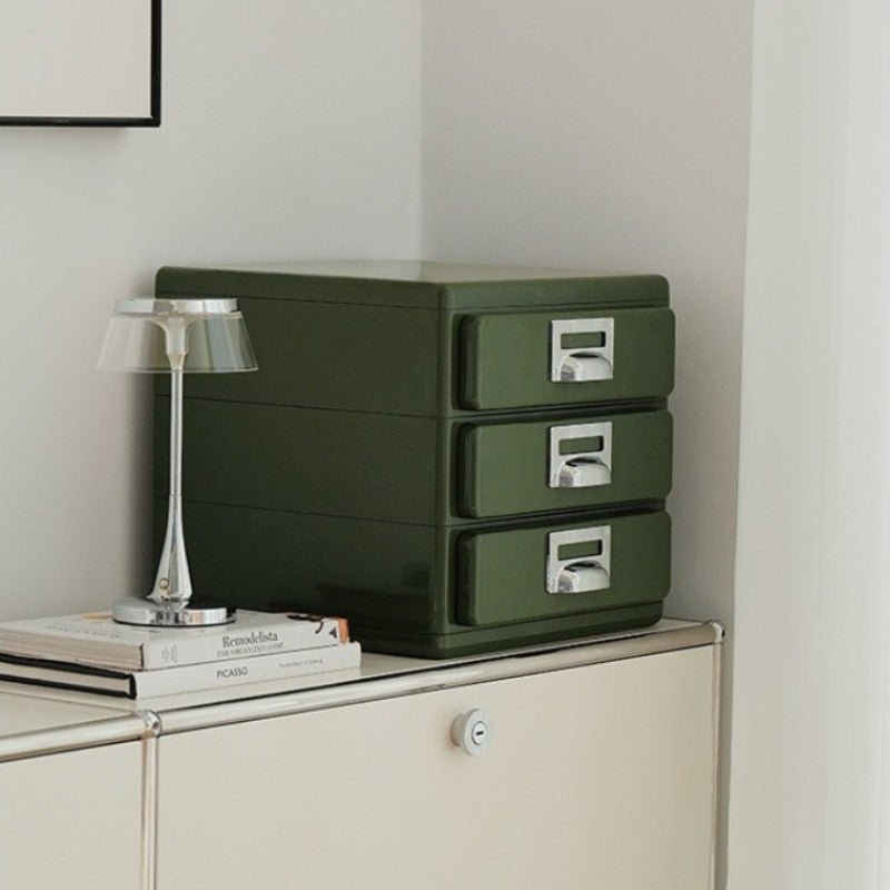 3‑Tier Desktop Drawer Storage Cabinet, ABS Plastic Office File Organizer - FCHF CITY