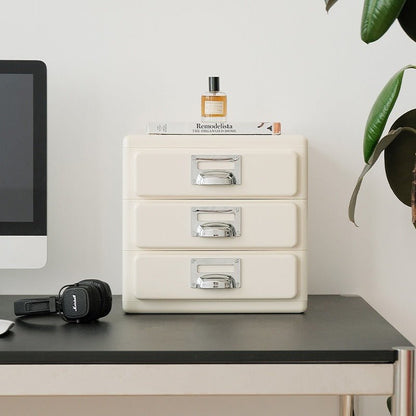 3‑Tier Desktop Drawer Storage Cabinet, ABS Plastic Office File Organizer - FCHF CITY