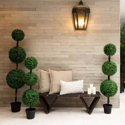 4’ Artificial Triple Ball Boxwood Topiary Tree (Indoor/Outdoor) - FCHF CITY