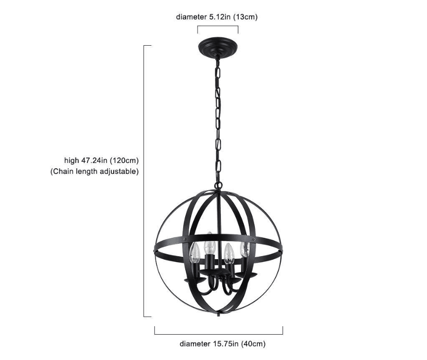 4-Light Candle Style Globe Chandelier - FCHF CITY