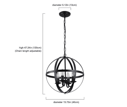4-Light Candle Style Globe Chandelier - FCHF CITY