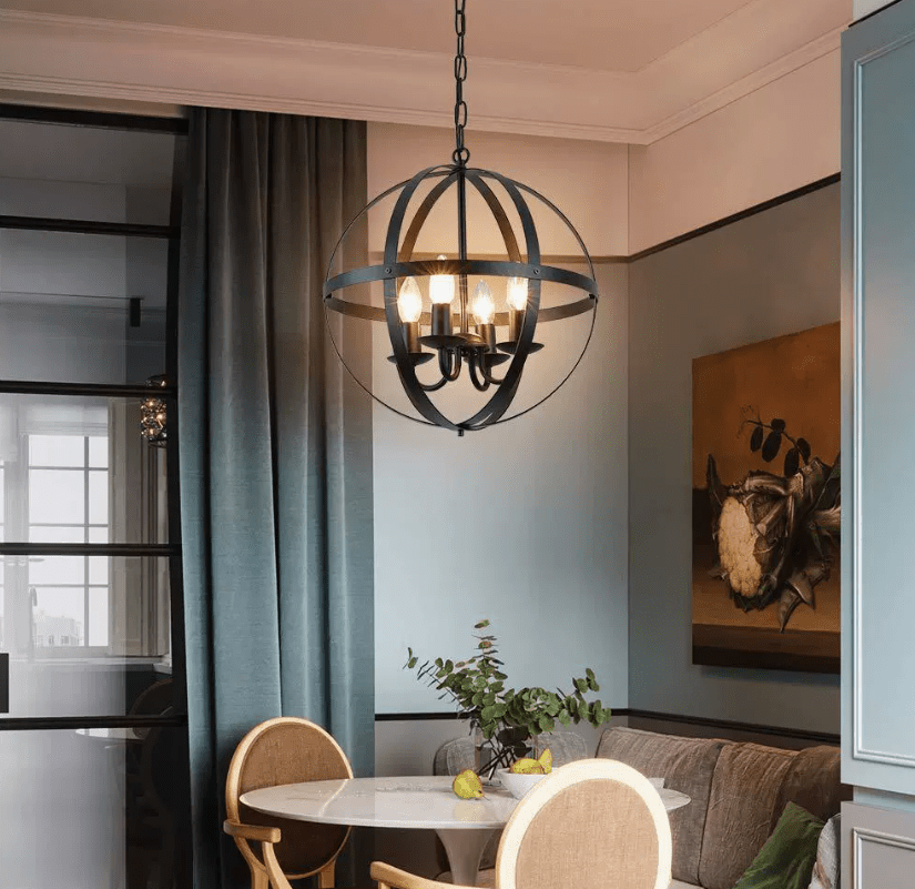 4-Light Candle Style Globe Chandelier - FCHF CITY