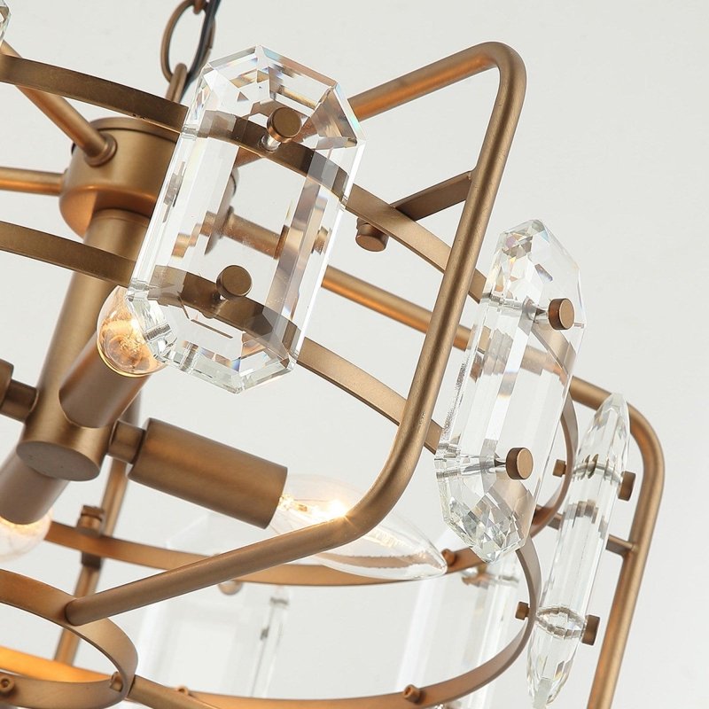 4 - Light Golden or Black Modern Crystal Pendant Light - FCHF CITY