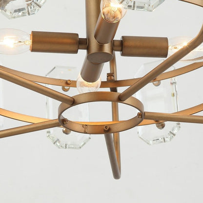 4 - Light Golden or Black Modern Crystal Pendant Light - FCHF CITY