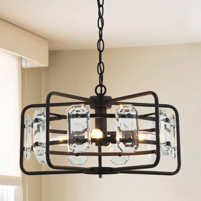 4 - Light Golden or Black Modern Crystal Pendant Light - FCHF CITY