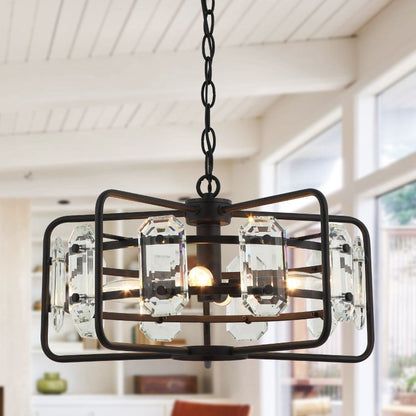 4 - Light Golden or Black Modern Crystal Pendant Light - FCHF CITY