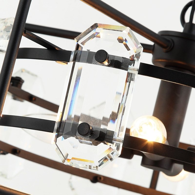 4 - Light Golden or Black Modern Crystal Pendant Light - FCHF CITY