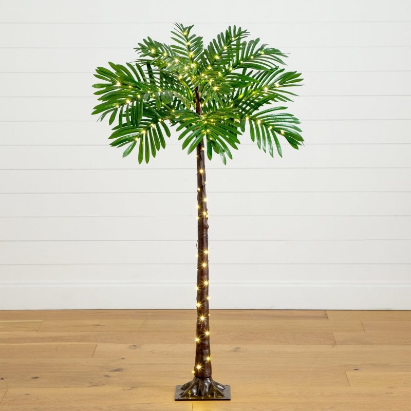 4’ UV Resistant Lighted Artificial Palm Tree with 127 Warm White LED Lights (Indoor/Outdoor) - FCHF CITY