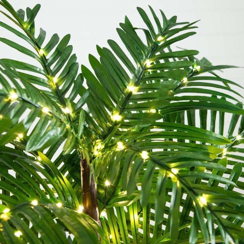 4’ UV Resistant Lighted Artificial Palm Tree with 127 Warm White LED Lights (Indoor/Outdoor) - FCHF CITY