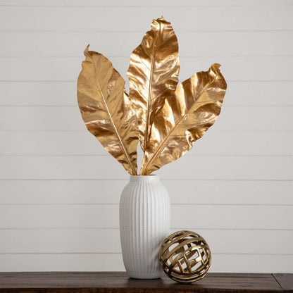 42&quot; Artificial Palm Gold Stems - Set of 3 - FCHF CITY