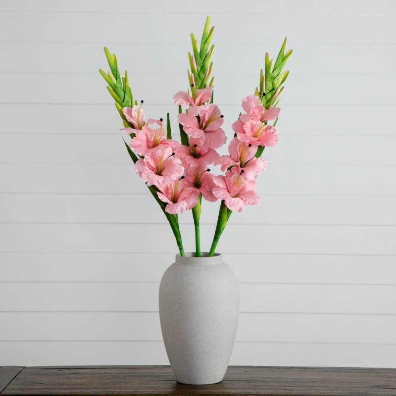 45&quot; Artificial Gladiolus Flower Stems - Set of 3 - FCHF CITY