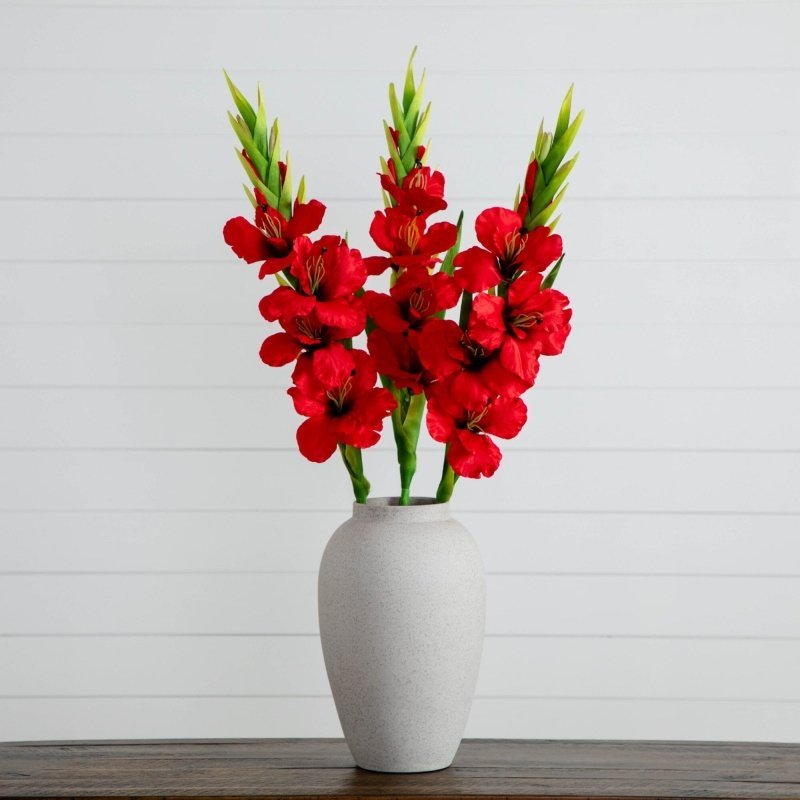 45&quot; Artificial Gladiolus Flower Stems - Set of 3 - FCHF CITY