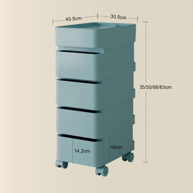 No Odor ABS Rolling Storage Chest with 4 Drawers