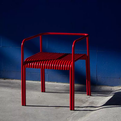 Colorful Aluminum Slatted Patio Dining Armchair