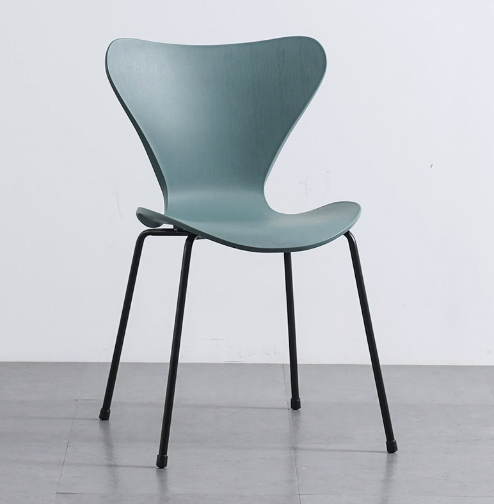 Nordic Modern Minimalist Plastic Dining Chair with Backrest, Casual Home Desk Stool