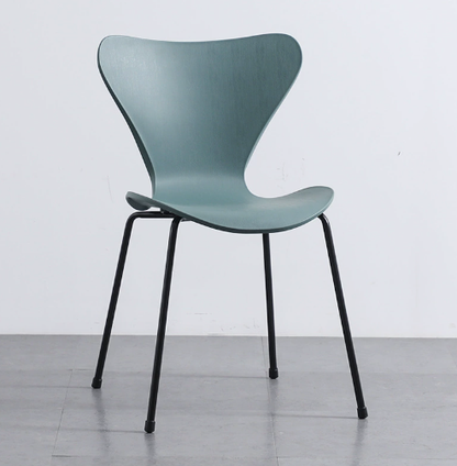 Nordic Modern Minimalist Plastic Dining Chair with Backrest, Casual Home Desk Stool