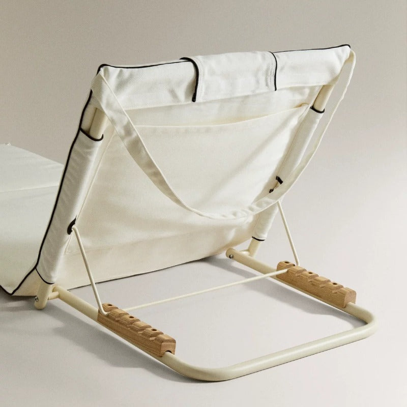 Foldable Padded Beach Sun Lounger, Outdoor Reclining Floor Chair