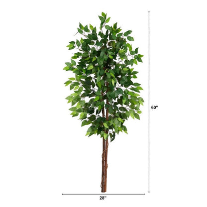5’ Artificial Double Trunk Ficus Tree (No Pot) - FCHF CITY