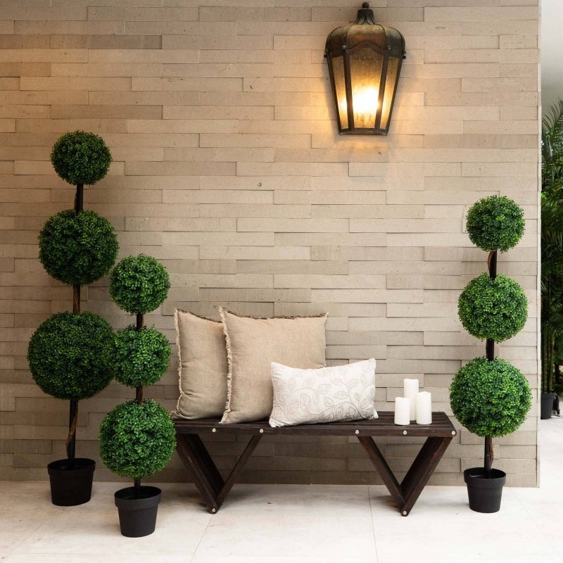 5’ Artificial Triple Ball Boxwood Topiary Tree (Indoor/Outdoor) - FCHF CITY