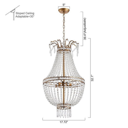5 - Light Modern Pendant Light with Crystal Strands - FCHF CITY