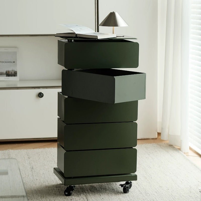 5 - Tier Rotating Tower Storage Cabinet, Multiple Colors Available - FCHF CITY
