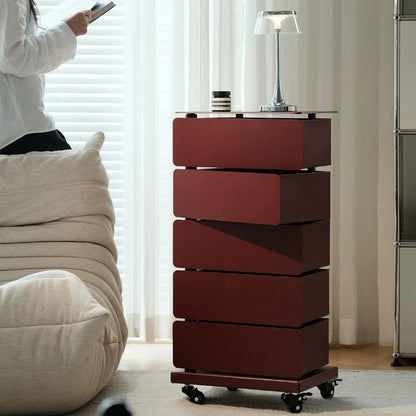 5 - Tier Rotating Tower Storage Cabinet, Multiple Colors Available - FCHF CITY
