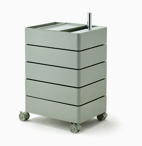 Minimalist Rotatable 5-Tier Rolling Storage Cabinet with Lockable Casters