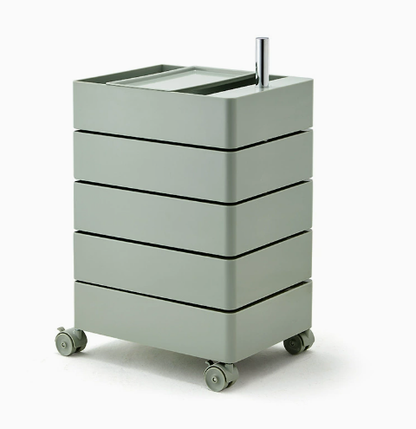 Minimalist Rotatable 5-Tier Rolling Storage Cabinet with Lockable Casters