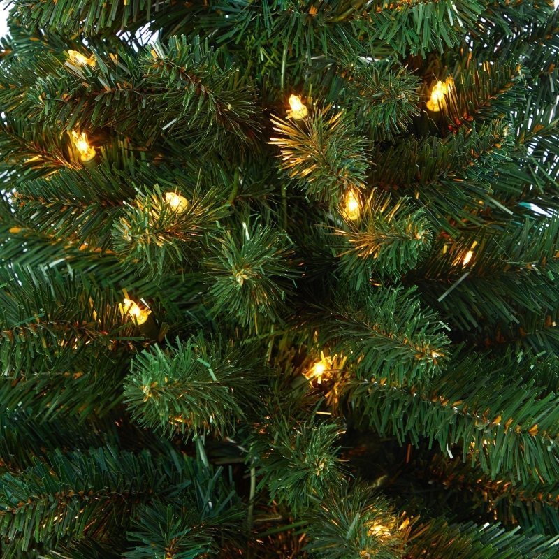52” Northern Rocky Spruce Artificial Christmas Tree with 100 Clear Lights and 322 Bendable Branches in Tower Planter - FCHF CITY