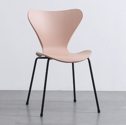 Nordic Modern Minimalist Plastic Dining Chair with Backrest, Casual Home Desk Stool
