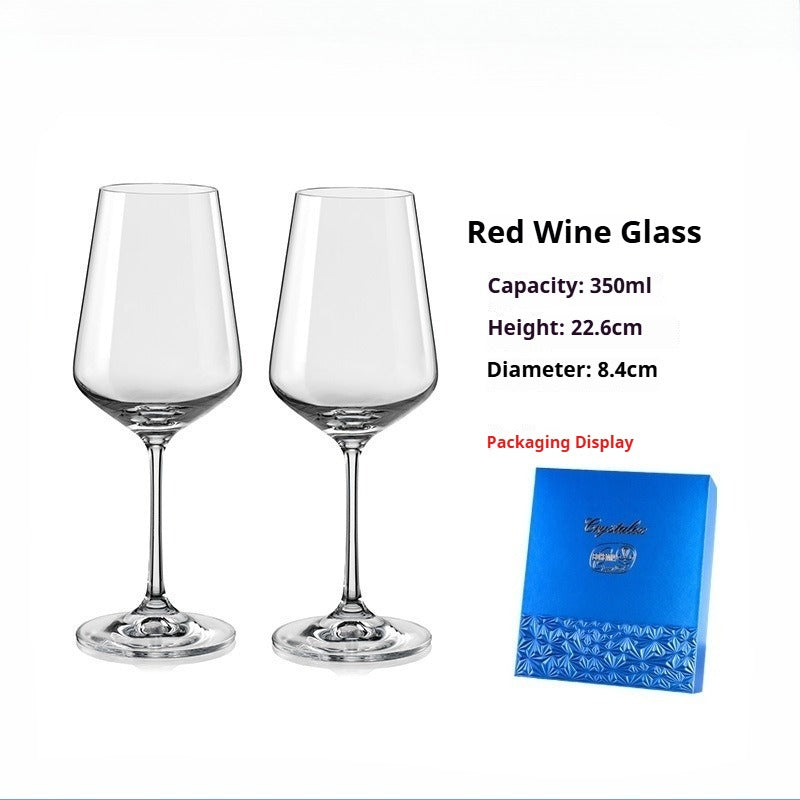Lead‑Free Crystal Wine Glass &amp; Champagne Flute 2‑Pcs Gift Set