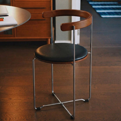 Retro Foldable Stainless Steel Dining Chair