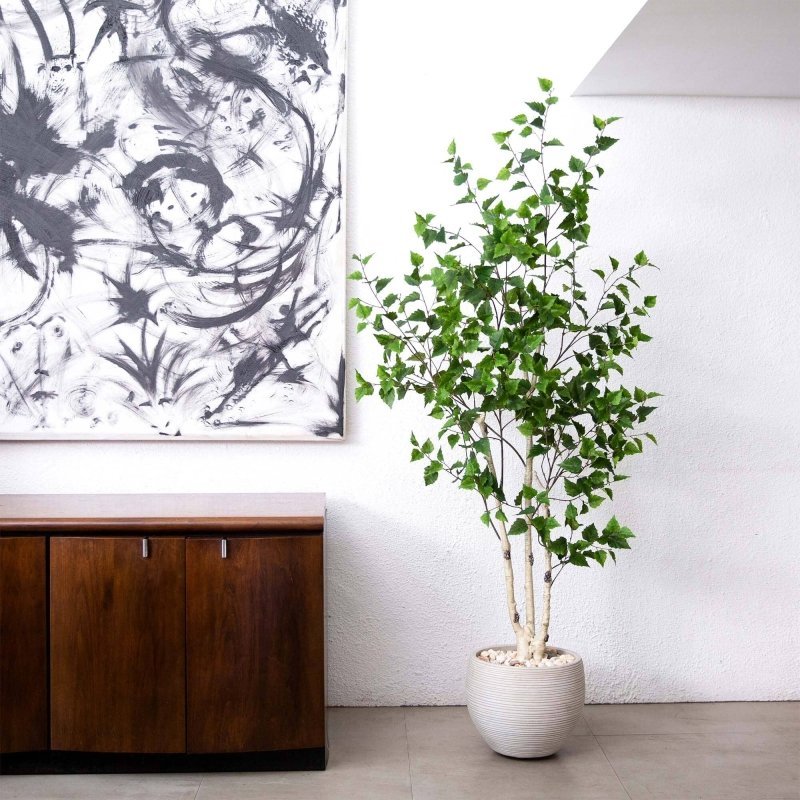 6’ Artificial Birch Tree with Real Touch Leaves - FCHF CITY