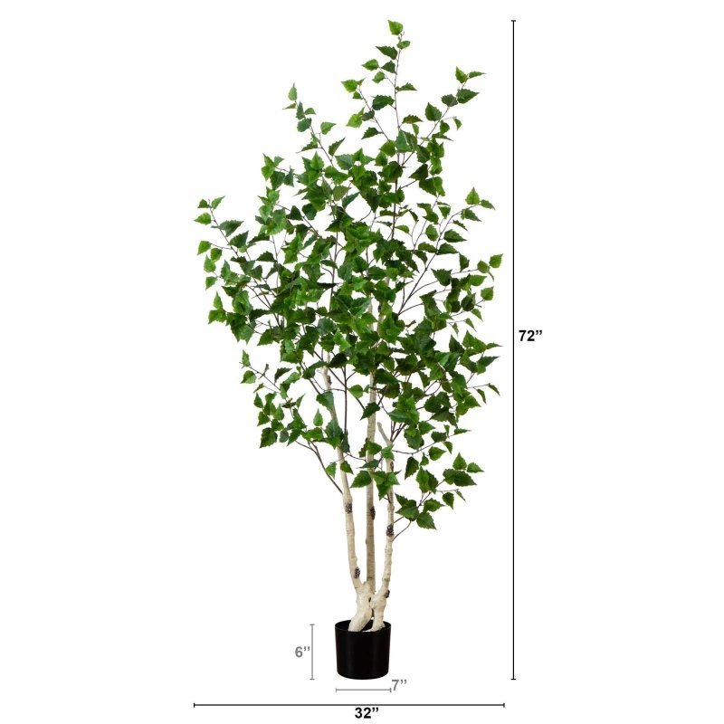 6’ Artificial Birch Tree with Real Touch Leaves - FCHF CITY