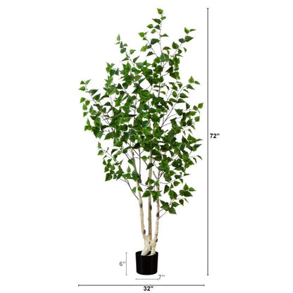 6’ Artificial Birch Tree with Real Touch Leaves - FCHF CITY