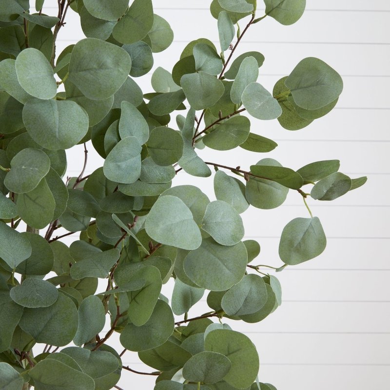 6’ Artificial Eucalyptus Tree with White Decorative Planter - FCHF CITY