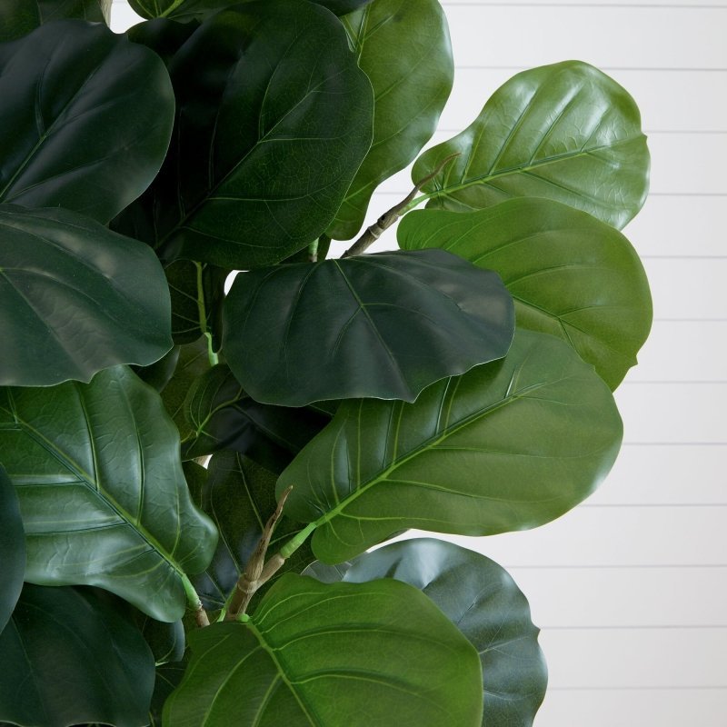6’ Artificial Fiddle Leaf Fig Tree with White Decorative Planter - FCHF CITY