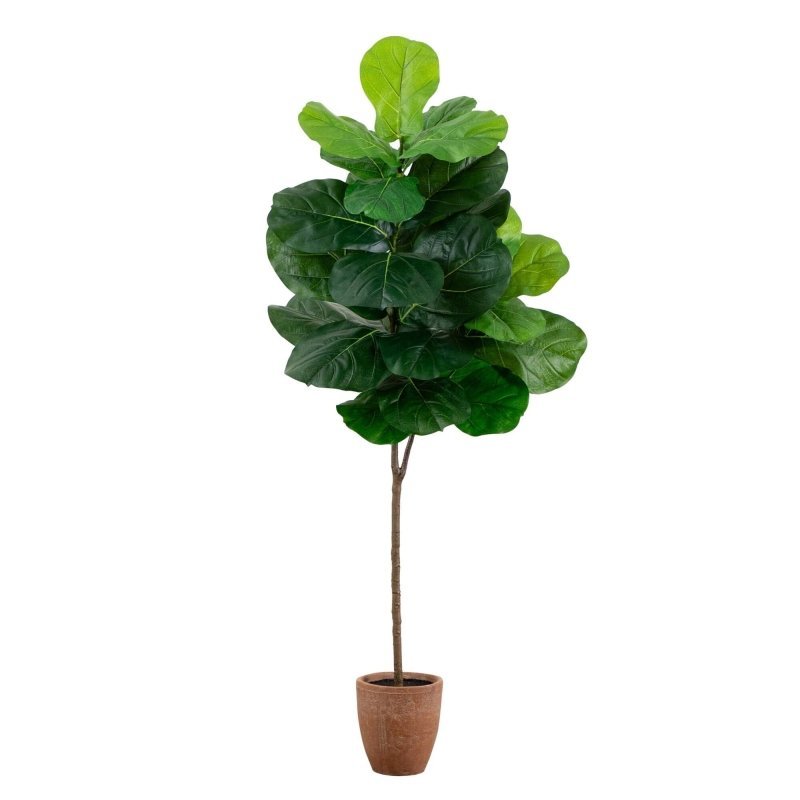 6’ Artificial Giant Leaf Fiddle Leaf Fig Tree in Decorative Planter with Real Touch Leaves - FCHF CITY