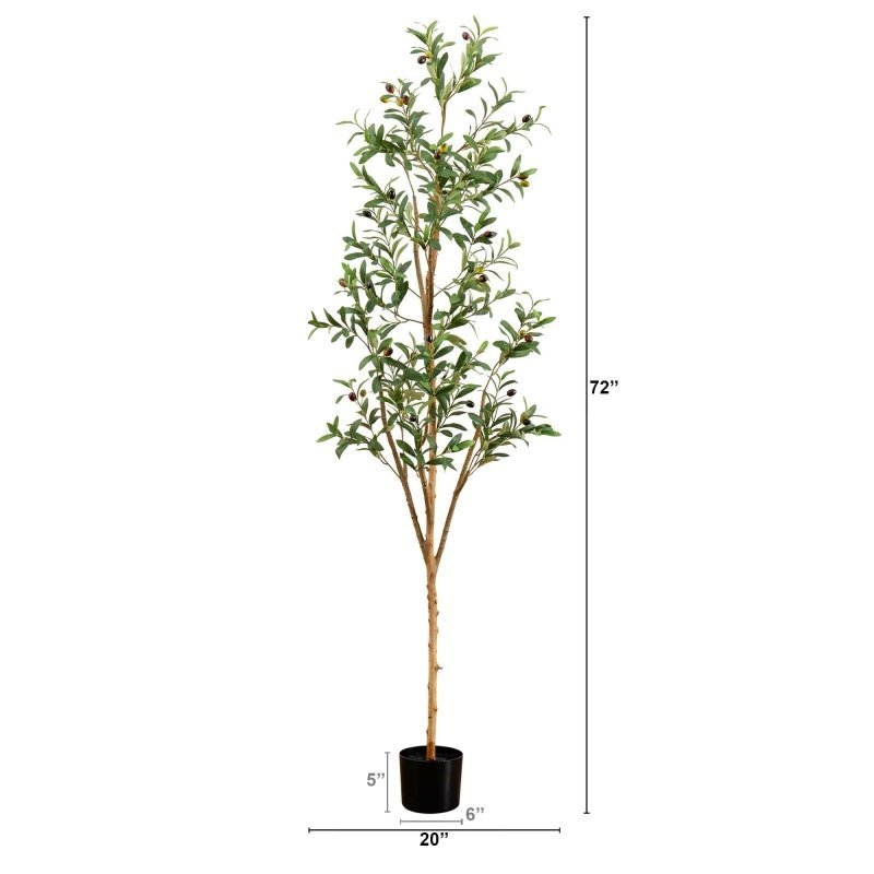 6’ Artificial Olive Tree with Natural Trunk - FCHF CITY