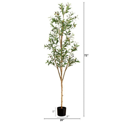 6’ Artificial Olive Tree with Natural Trunk - FCHF CITY