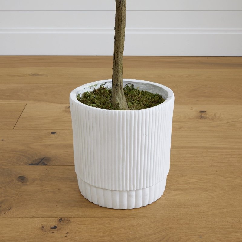 6’ Artificial Olive Tree with White Decorative Planter - FCHF CITY