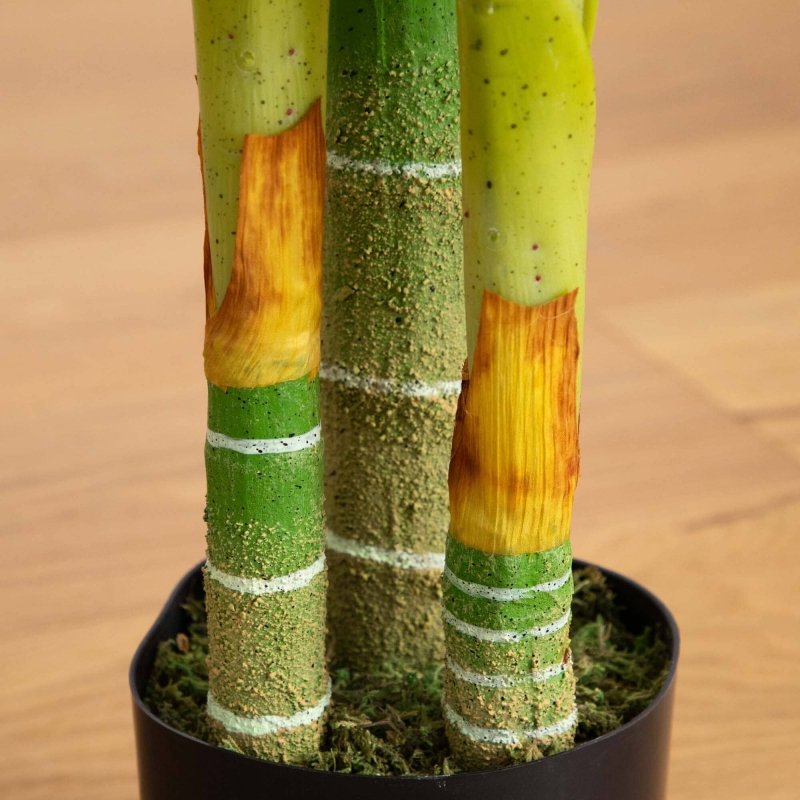 6’ Artificial Triple Stalk Golden Cane Palm Tree - Set of 2 - FCHF CITY
