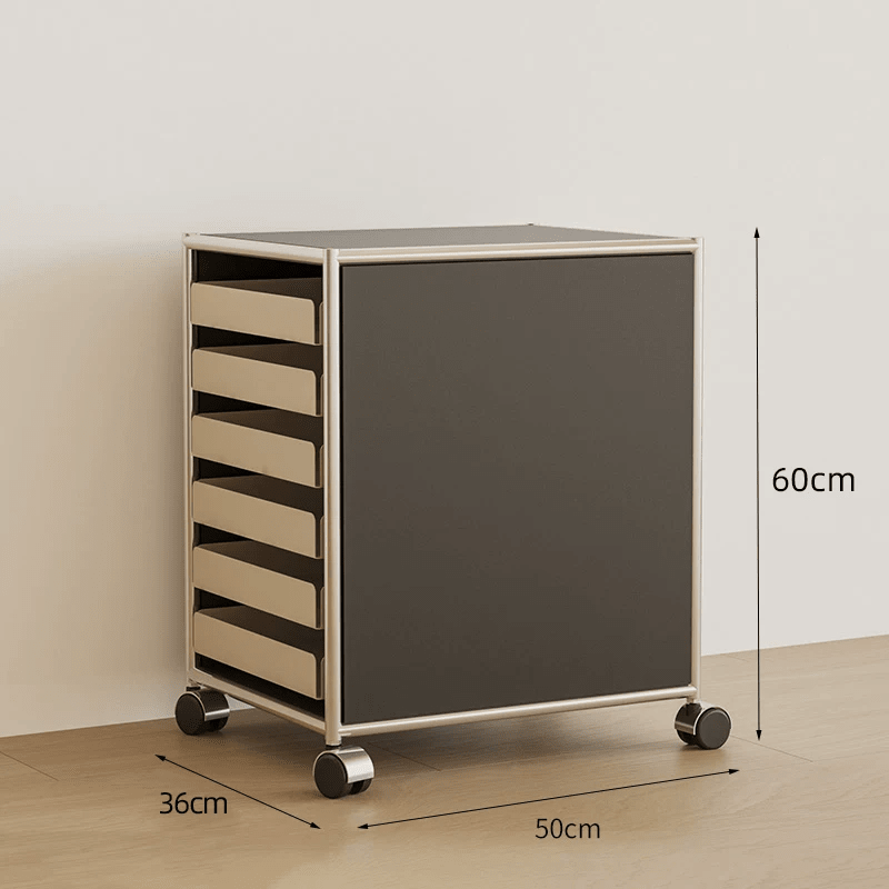 6-Drawer Rolling Side Cabinet Stainless Steel Storage Trolley - FCHF CITY