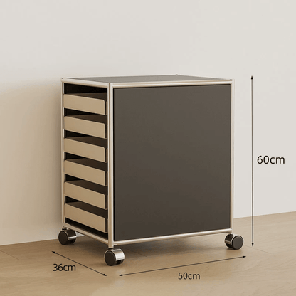 6-Drawer Rolling Side Cabinet Stainless Steel Storage Trolley - FCHF CITY