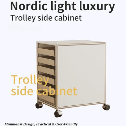 6-Drawer Rolling Side Cabinet Stainless Steel Storage Trolley - FCHF CITY