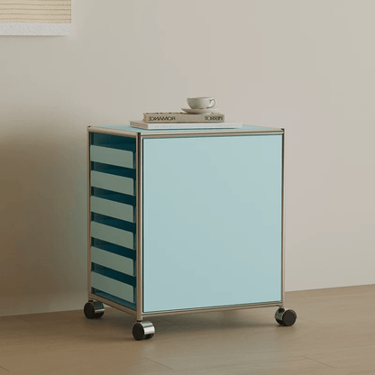 6-Drawer Rolling Side Cabinet Stainless Steel Storage Trolley - FCHF CITY