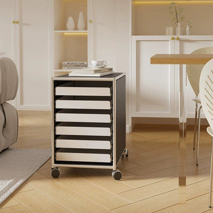 6-Drawer Rolling Side Cabinet Stainless Steel Storage Trolley - FCHF CITY